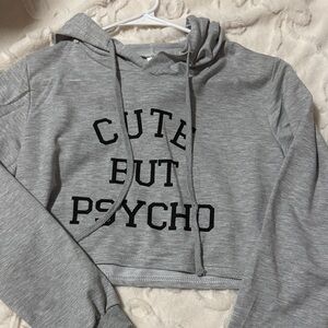SHEIN Gray Hoodie with Black Lettering